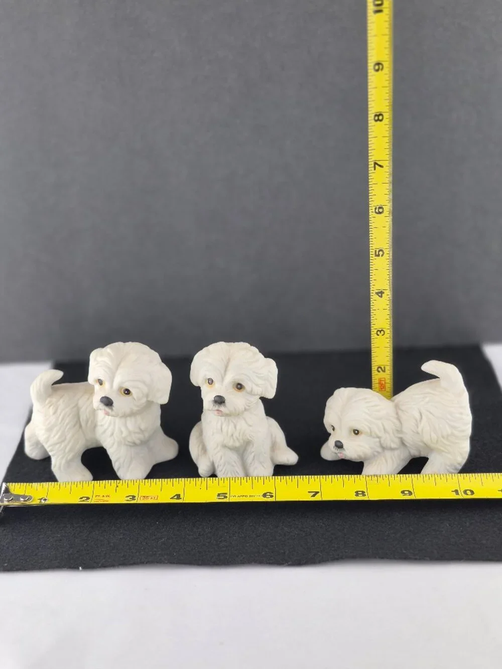 Vintage Set of 3 Homco White Maltese/Westie/Shih Tzu  Puppy Dog Figurines #1411